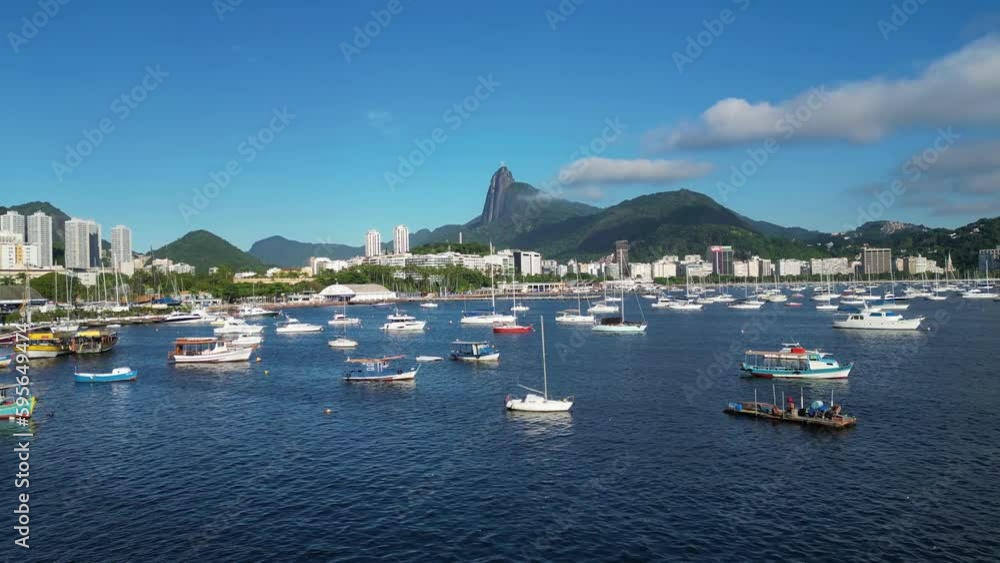 Boats in Guanabara Bay With Rio de Janeiro City View in the Horizon Boats in Guanabara Bay With Rio de Janeiro City View in the Horizon