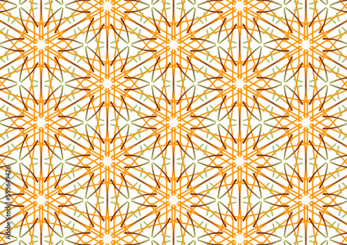 Orange flower messing lines and green
