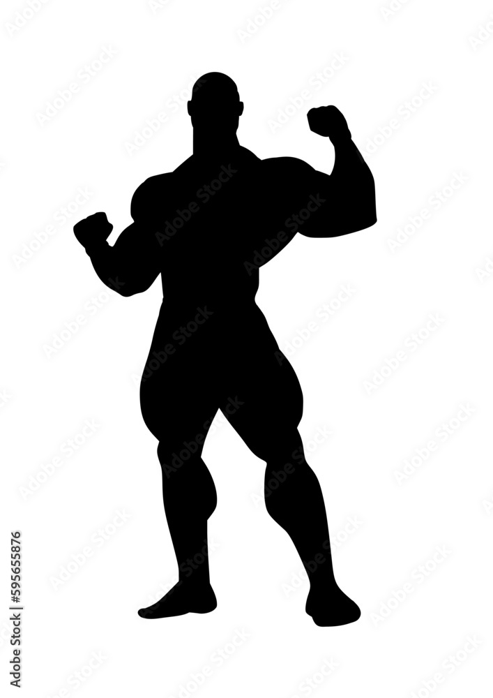 Bodybuilder silhouette - vector illustration