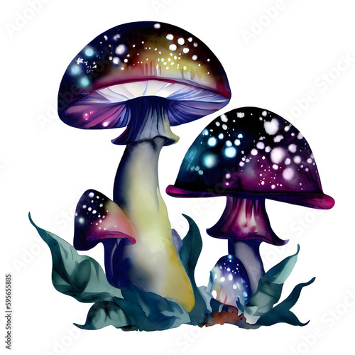 Watercolor Magic Mushrooms png Clipart