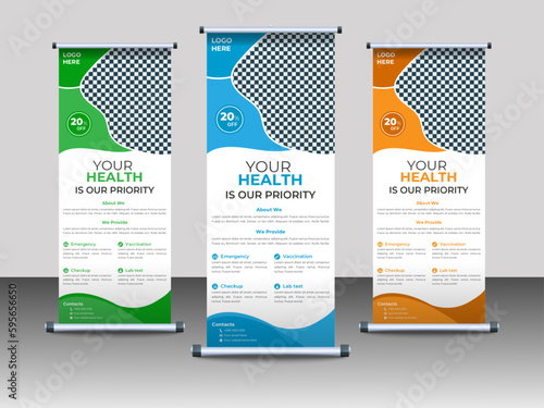 Professional Medical Roll Up Banner Design Template