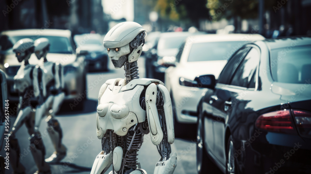 Fototapeta premium Robot in a city