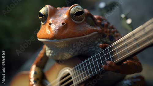 A Frog Playing a Guitar © Neo Pixel