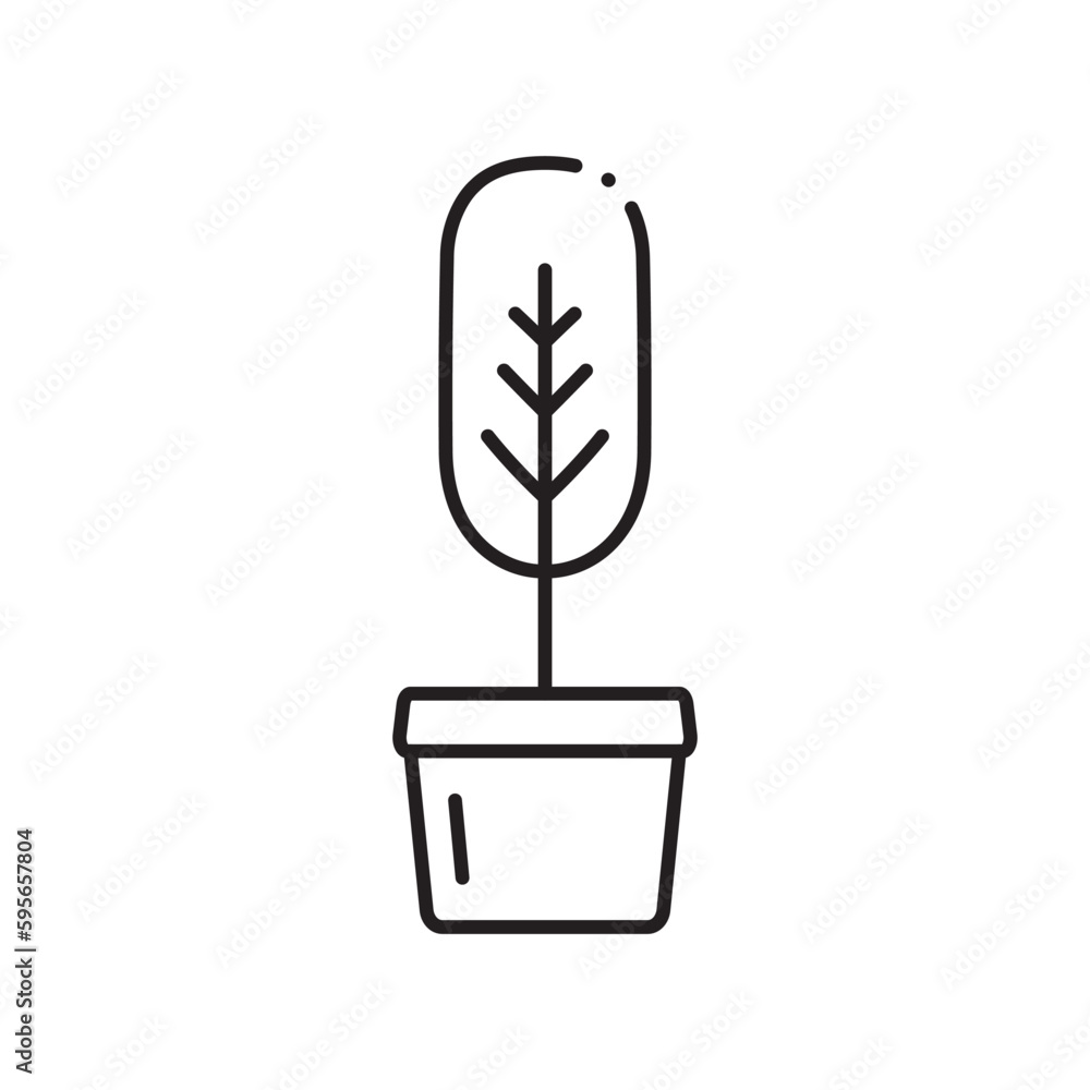 Plant vector linear icon. Houseplant flat sign design. Seedling nature plant symbol isolated pictogram. Plant UX UI icon symbol outline sign Plant vector linear icon. Houseplant flat sign design. Seedling nature plant symbol isolated pictogram. Plant UX UI icon symbol outline sign