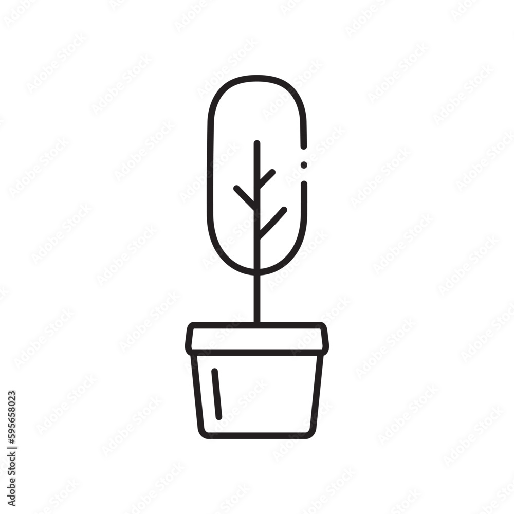 Plant vector linear icon. Houseplant flat sign design. Seedling nature plant symbol isolated pictogram. Plant UX UI icon symbol outline sign Plant vector linear icon. Houseplant flat sign design. Seedling nature plant symbol isolated pictogram. Plant UX UI icon symbol outline sign