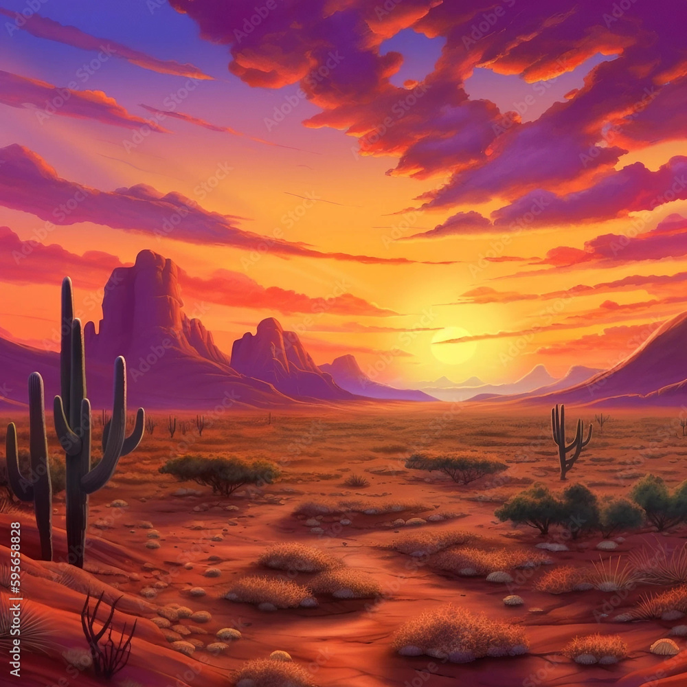 Wüste bei Sonnenuntergang