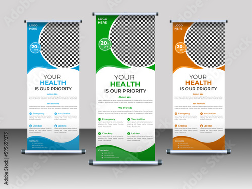 Professional Medical Roll Up Banner Design Template