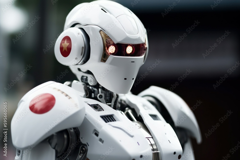 Robot made in Japan. Modern technology concept. AI generated, human