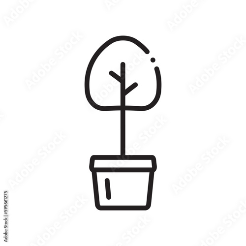 Plant vector linear icon. Houseplant flat sign design. Seedling nature plant symbol isolated pictogram. Plant UX UI icon symbol outline sign 