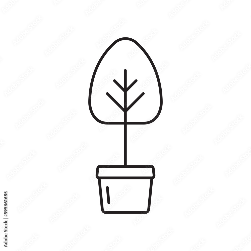 Plant vector linear icon. Houseplant flat sign design. Seedling nature plant symbol isolated pictogram. Plant UX UI icon symbol outline sign Plant vector linear icon. Houseplant flat sign design. Seedling nature plant symbol isolated pictogram. Plant UX UI icon symbol outline sign