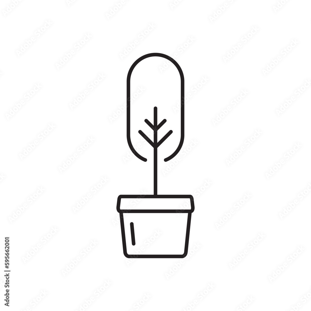 Plant vector linear icon. Houseplant flat sign design. Seedling nature plant symbol isolated pictogram. Plant UX UI icon symbol outline sign Plant vector linear icon. Houseplant flat sign design. Seedling nature plant symbol isolated pictogram. Plant UX UI icon symbol outline sign