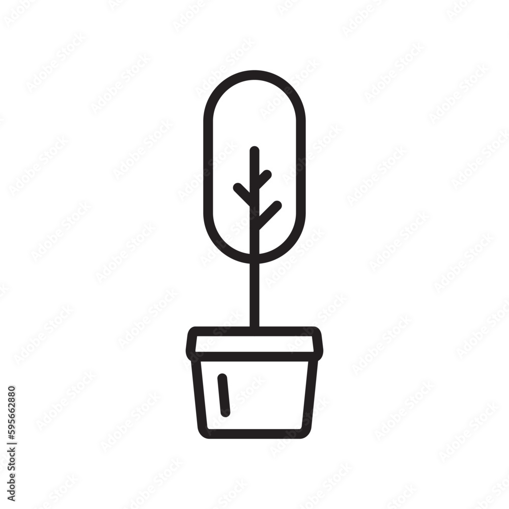 Plant vector linear icon. Houseplant flat sign design. Seedling nature plant symbol isolated pictogram. Plant UX UI icon symbol outline sign Plant vector linear icon. Houseplant flat sign design. Seedling nature plant symbol isolated pictogram. Plant UX UI icon symbol outline sign