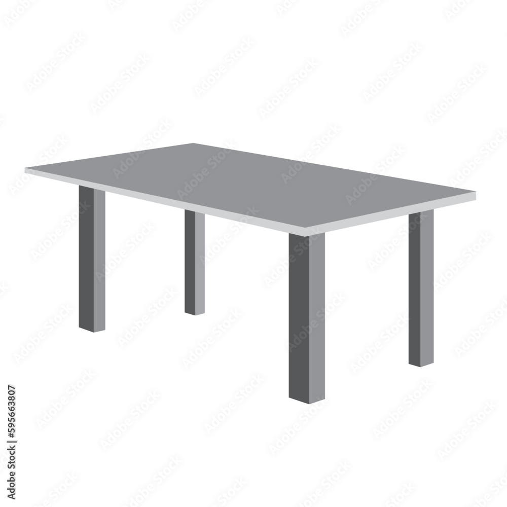 3d gray table isolated on white 3d gray table isolated on white