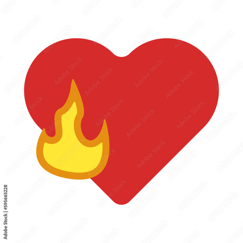 Burning hearts vector set. Heart with fire vector. Burning hearts vector set. Heart with fire vector.