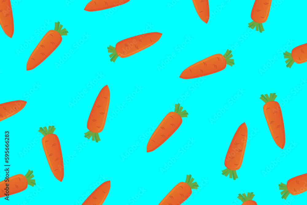 Pattern with vegetables, carrots scattered on a pastel blue background, food concept Pattern with vegetables, carrots scattered on a pastel blue background, food concept