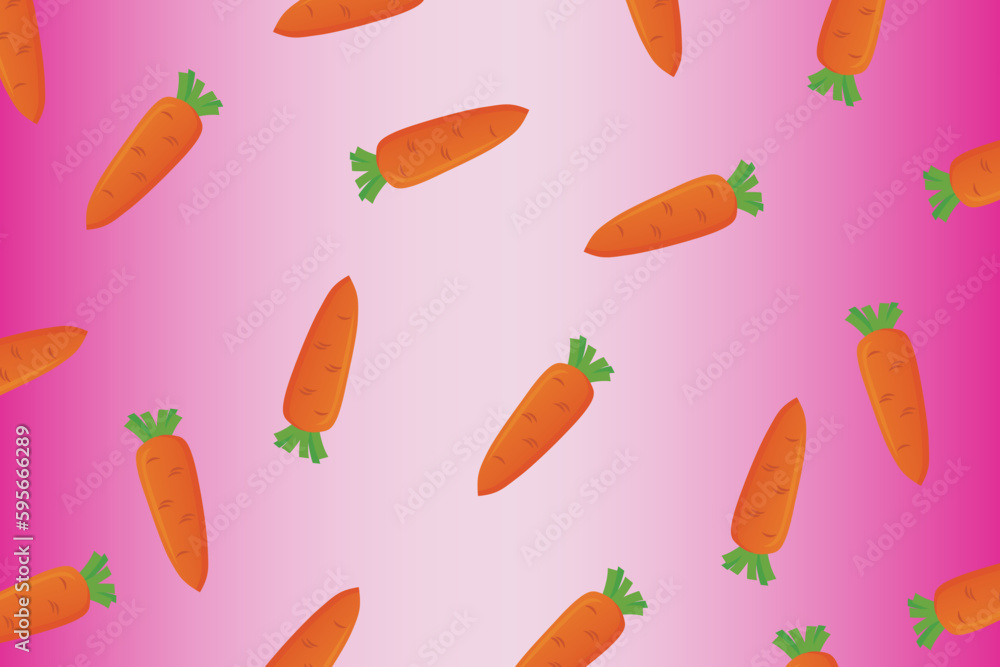Pattern with vegetables, carrots scattered on a pastel pink background, food concept Pattern with vegetables, carrots scattered on a pastel pink background, food concept