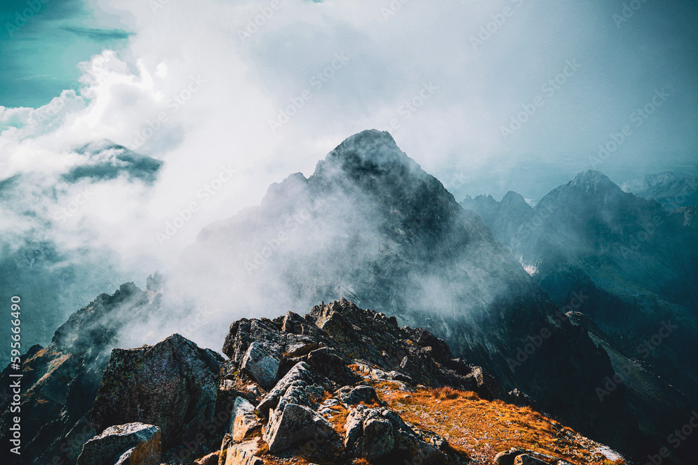 Fototapeta premium clouds over the mountain