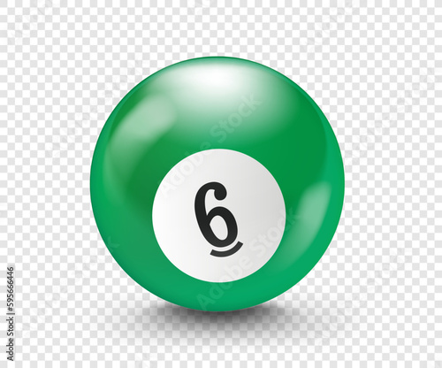 Vioilet billiard ball with number 7. 3d vector isolated on transparent background
