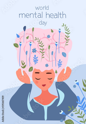 Global Mental Health Day plays a vital role in promoting comprehensive well-being. Mental disorders can profoundly affect feelings, thought patterns, actions, and interpersonal connections. Vector.