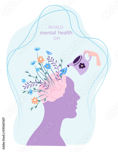 Global Mental Health Day plays a vital role in promoting comprehensive well-being. Mental disorders can profoundly affect feelings, thought patterns, actions, and interpersonal connections. Vector.