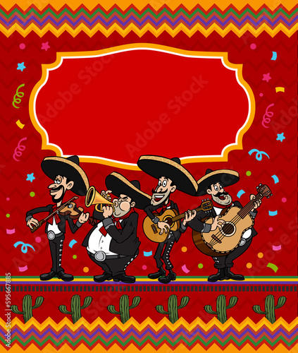 Fotografija cartoon el mariachi orchestra poster stock background