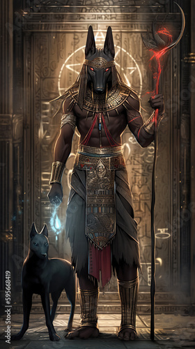 Anubis, the Egyptian protector god, guardian and guide of the dead
