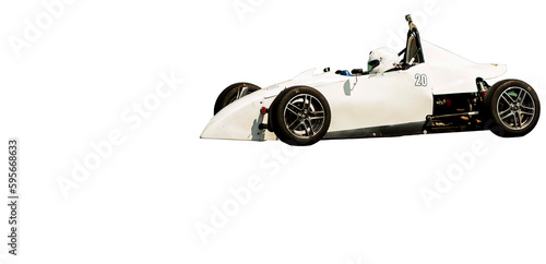 Leinwand Poster Carro de corrida de cor branca na pista do Autódromo de Interlagos, São Paulo, Brasil