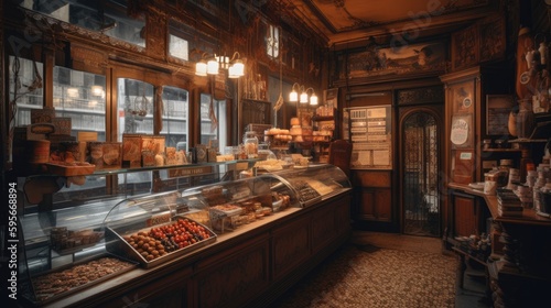 Sweets and spice shop mockup, AI