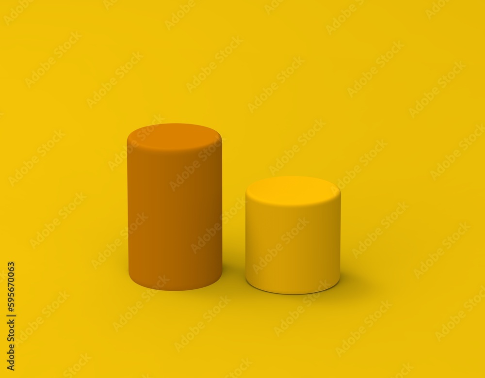 cylinder pedestal podium display yellow background tech e-commerce product close up cylinder pedestal podium display yellow background tech e-commerce product close up