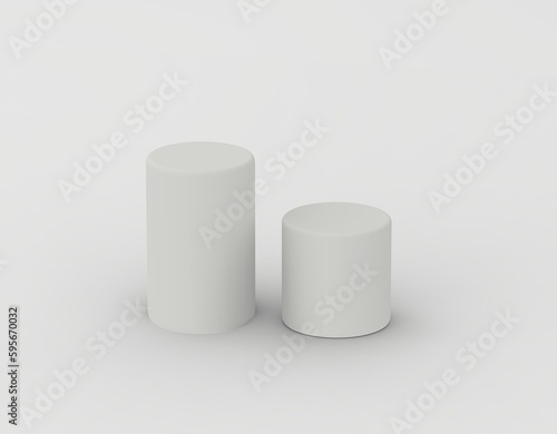 cylinder pedestal podium display red in dark background silver tech e-commerce product close up