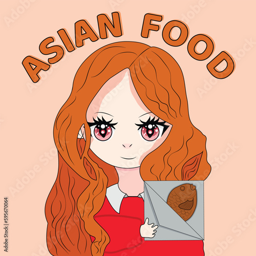 Asian food background. Asian food poster. Asian food frame menu restaurant. Vector illustration