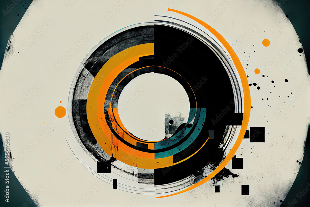 Hole in circle as abstract minimalist wallpaper background (Generative