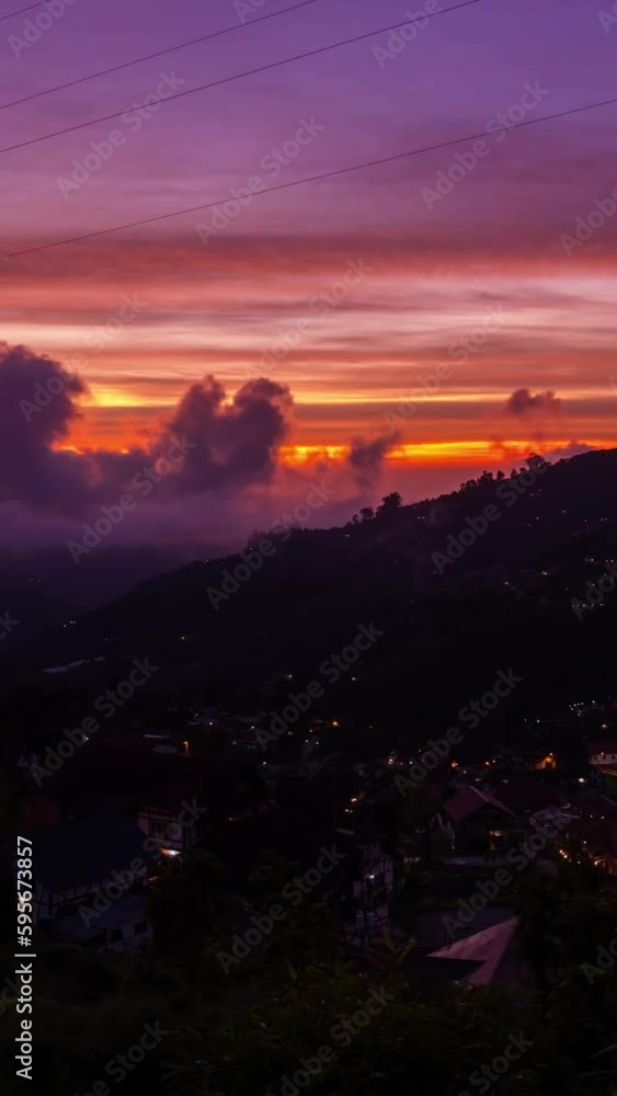 Time- lapse of sunrise at Colonia Tovar. Aragua State, Venezuela Time- lapse of sunrise at Colonia Tovar. Aragua State, Venezuela