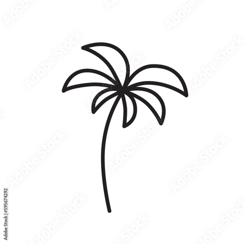 Arecaceae tree vector linear icon. Palm flat sign design. Palm oasis outline symbol pictogram. UX UI palm tree icon symbol outline sign 