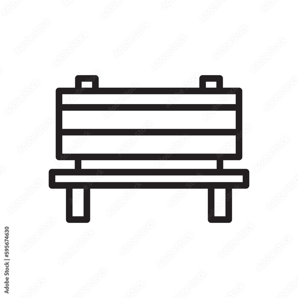 Bench vector line icon. Seat flat sign design. Bench symbol isolated pictogram. UX UI bench icon sign. Linear icon outline symbol Bench vector line icon. Seat flat sign design. Bench symbol isolated pictogram. UX UI bench icon sign. Linear icon outline symbol