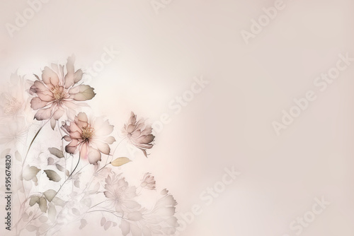 Pastel floral pattern, card, invitation, writing room, wedding card, wedding invitation, RSVP, Generative AI, Generative, AI