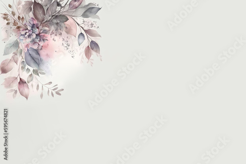 Pastel floral pattern, card, invitation, writing room, wedding card, wedding invitation, RSVP, Generative AI, Generative, AI