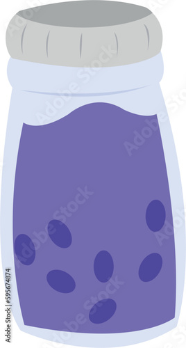 Jam in glass jar. Berries marmelade 