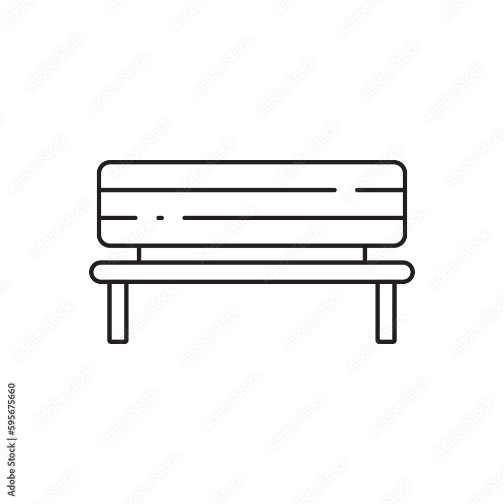 Bench vector line icon. Seat flat sign design. Bench symbol isolated pictogram. UX UI bench icon sign. Linear icon outline symbol