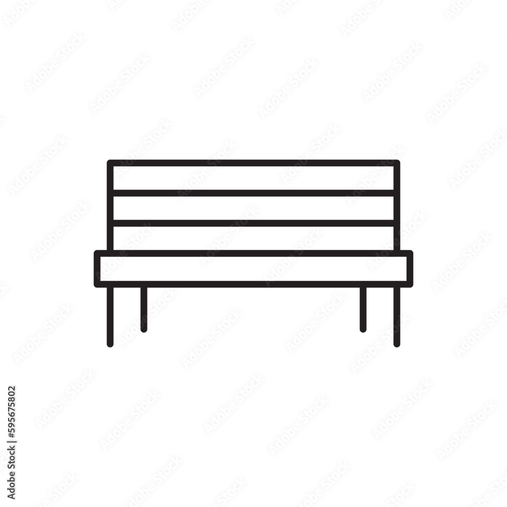 Bench vector line icon. Seat flat sign design. Bench symbol isolated pictogram. UX UI bench icon sign. Linear icon outline symbol Bench vector line icon. Seat flat sign design. Bench symbol isolated pictogram. UX UI bench icon sign. Linear icon outline symbol