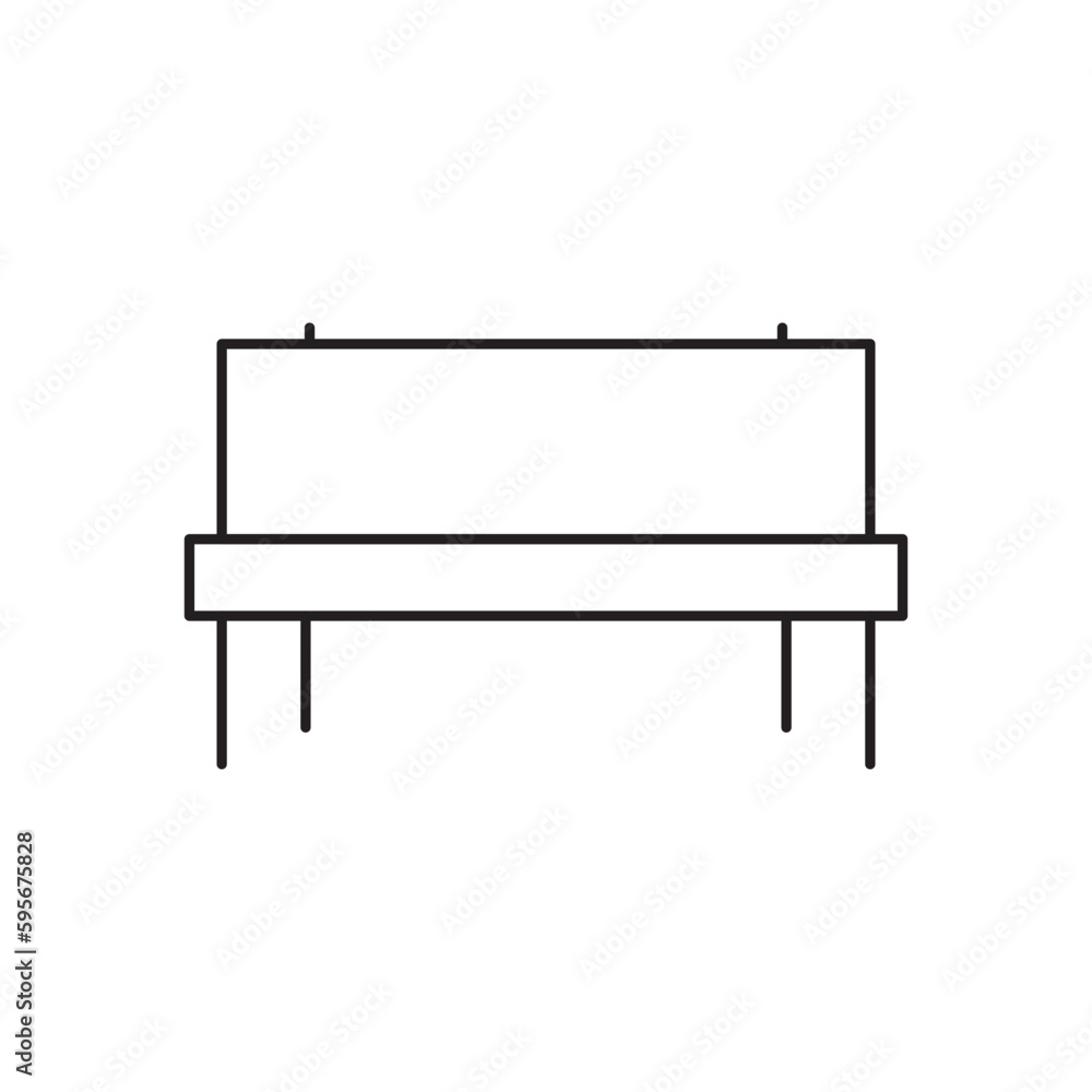 Bench vector line icon. Seat flat sign design. Bench symbol isolated pictogram. UX UI bench icon sign. Linear icon outline symbol Bench vector line icon. Seat flat sign design. Bench symbol isolated pictogram. UX UI bench icon sign. Linear icon outline symbol