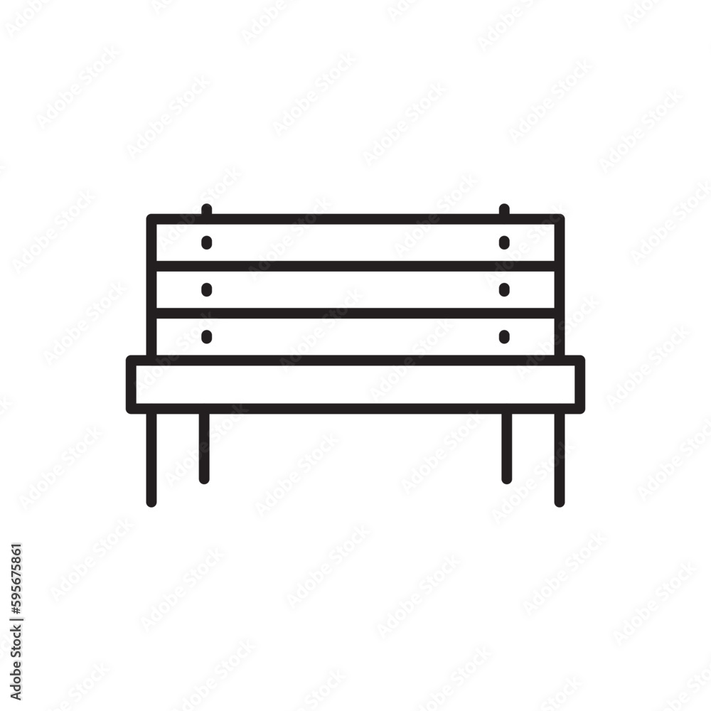 Bench vector line icon. Seat flat sign design. Bench symbol isolated pictogram. UX UI bench icon sign. Linear icon outline symbol Bench vector line icon. Seat flat sign design. Bench symbol isolated pictogram. UX UI bench icon sign. Linear icon outline symbol