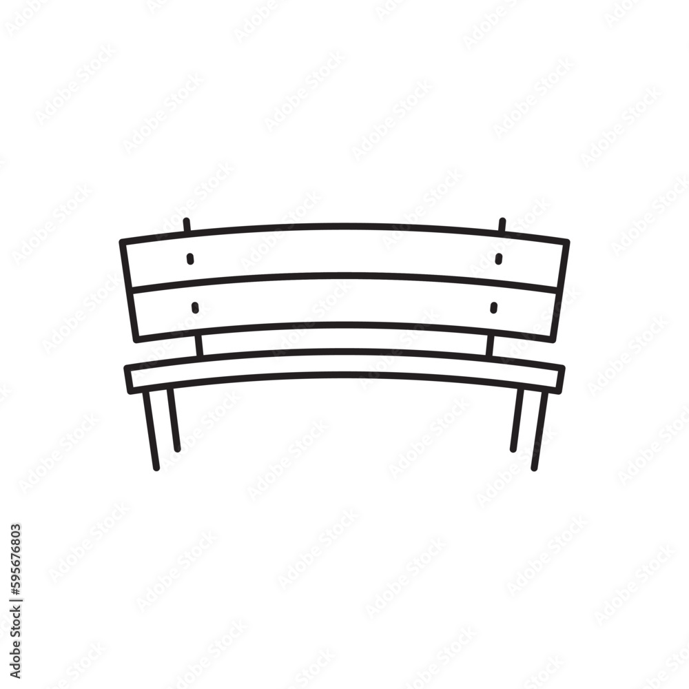 Bench vector line icon. Seat flat sign design. Bench symbol isolated pictogram. UX UI bench icon sign. Linear icon outline symbol Bench vector line icon. Seat flat sign design. Bench symbol isolated pictogram. UX UI bench icon sign. Linear icon outline symbol