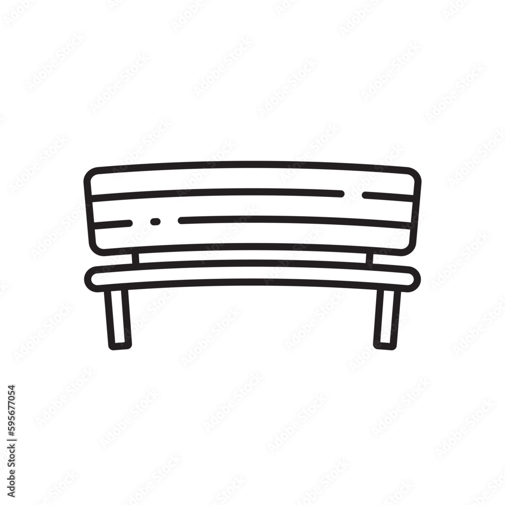 Bench vector line icon. Seat flat sign design. Bench symbol isolated pictogram. UX UI bench icon sign. Linear icon outline symbol Bench vector line icon. Seat flat sign design. Bench symbol isolated pictogram. UX UI bench icon sign. Linear icon outline symbol