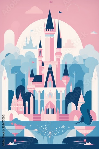 Magic castle minimalist poster.