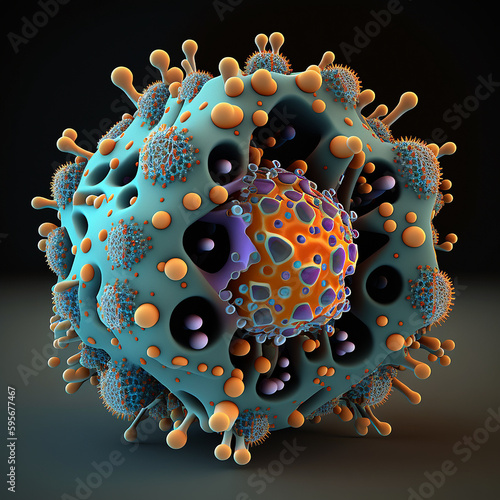 Human body mechanical immune cell phagocytosis AI Generated image photo