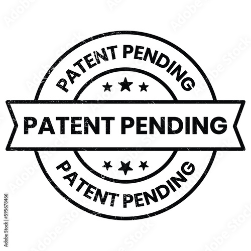 patented stamp vector, patent pending badge, seal, logo, label, emblem, seal, with tick check mark and grunge effect for decision purpose vector illustration black and white