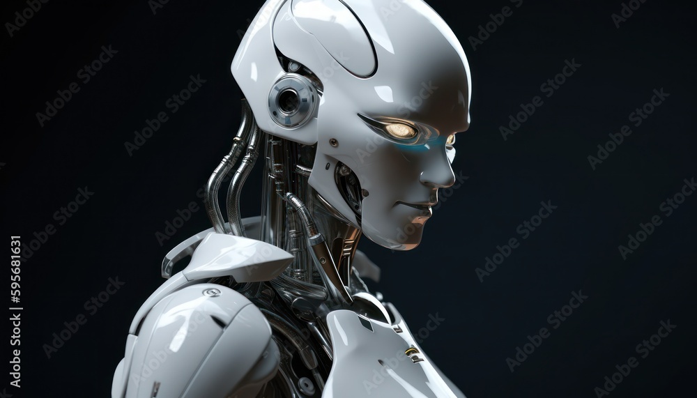 Robot android woman. Generative AI Robot android woman. Generative AI