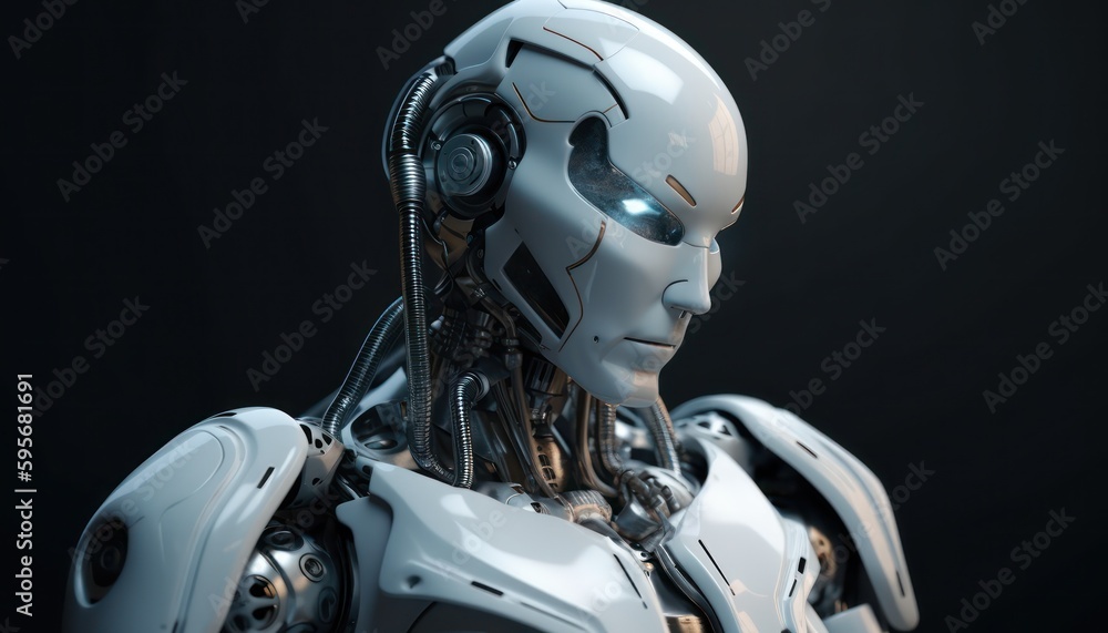 Robot android woman. Generative AI Robot android woman. Generative AI