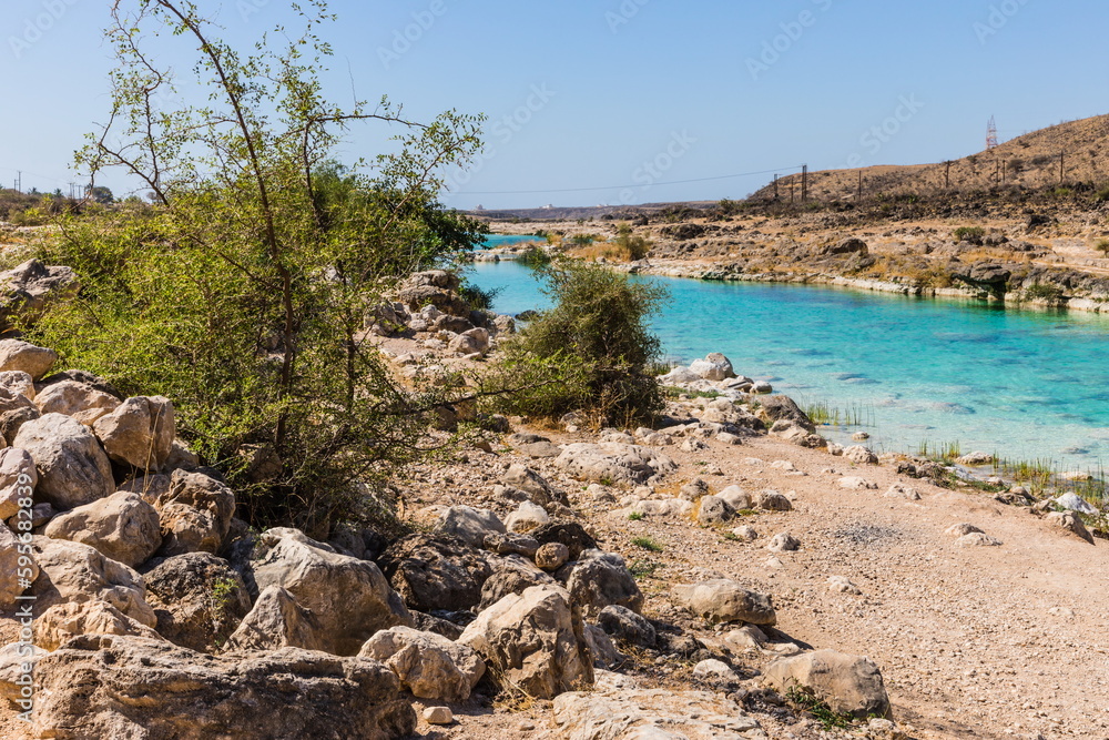 Wadi Darbat Valley, one of the most beautiful and picturesque places of nature in the Dhofar region in the Sultanate of Oman.